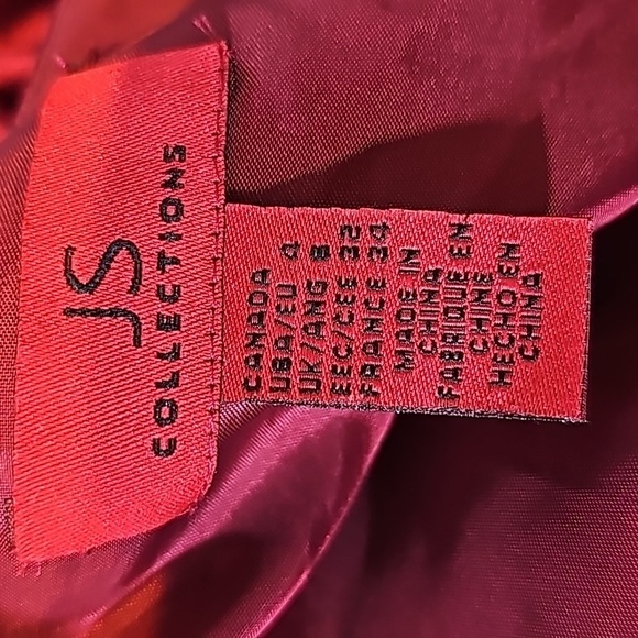 JS Collections Size 4 Red Wine One Shoulder Cocktail Dress - Picture 7 of 8